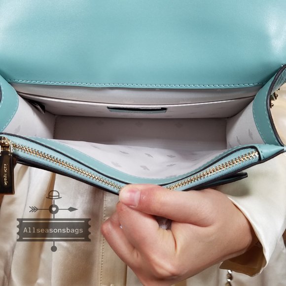 Kate Spade Remi Embroidered Lea Aphrodite Green Spring Flap Chain Crossbody NWT - Picture 3 of 13